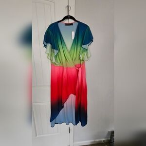 NWT NYC high low wrap blouse